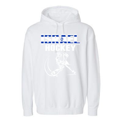 Israel Ice Hockey Fans Jersey Support Israeli Hockey Team Gift Garment-Dyed Fleece Hoodie