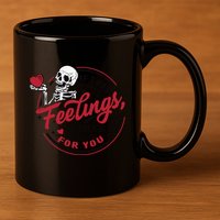 If I Had Feelings Theyd Be For You Skeleton Valentines Day 11oz C Handle Ceramic Mug