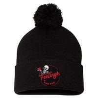 If I Had Feelings Theyd Be For You Skeleton Valentines Day Pom Pom 12in Knit Beanie