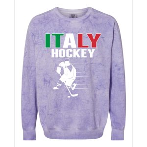 Italy Ice Hockey Fans Jersey Support Italian Hockey Team Great Gift Colorblast Crewneck Sweatshirt