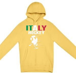 Italy Ice Hockey Fans Jersey Support Italian Hockey Team Great Gift Premium Pullover Hoodie