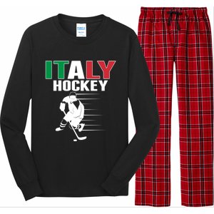 Italy Ice Hockey Fans Jersey Support Italian Hockey Team Great Gift Long Sleeve Pajama Set