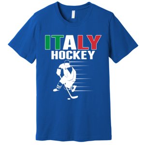 Italy Ice Hockey Fans Jersey Support Italian Hockey Team Great Gift Premium T-Shirt