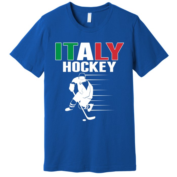 Italy Ice Hockey Fans Jersey Support Italian Hockey Team Great Gift Premium T-Shirt