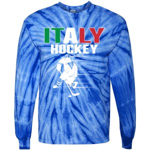 Italy Ice Hockey Fans Jersey Support Italian Hockey Team Great Gift Tie-Dye Long Sleeve Shirt