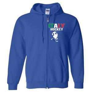 Italy Ice Hockey Fans Jersey Support Italian Hockey Team Great Gift Full Zip Hoodie