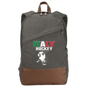 Italy Ice Hockey Fans Jersey Support Italian Hockey Team Great Gift Cotton Canvas Backpack