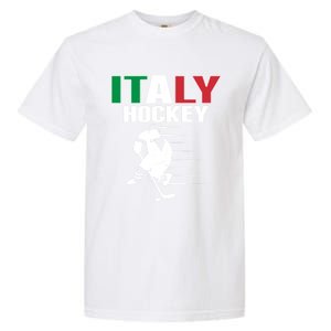 Italy Ice Hockey Fans Jersey Support Italian Hockey Team Great Gift Garment-Dyed Heavyweight T-Shirt