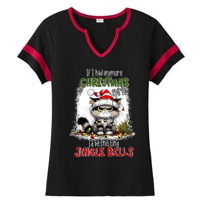 If I Had Anymore Christmas Spirit ID Be Shitting Jingle Ladies Halftime Notch Neck Tee