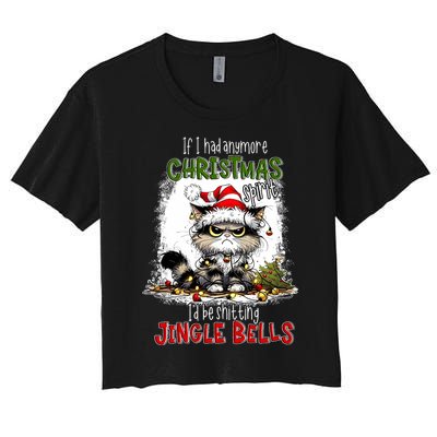 If I Had Anymore Christmas Spirit ID Be Shitting Jingle Women's Crop Top Tee