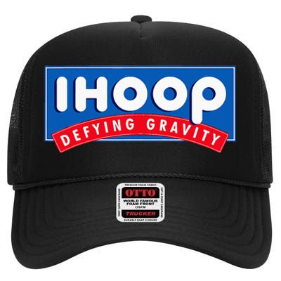 Ihoop I Hoop Defying Gravity Basketball & Basketballer High Crown Mesh Back Trucker Hat