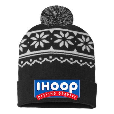 Ihoop I Hoop Defying Gravity Basketball & Basketballer USA-Made Snowflake Beanie