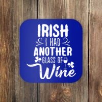 Irish I Had Another Glass Of Wine St Parick's Day Gift Coaster