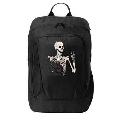 If I Had Feelings They’d Be For You Skeleton Valentine’s Day Gift City Backpack