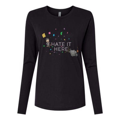 Imonfarris I Hate It Here Womens Cotton Relaxed Long Sleeve T-Shirt