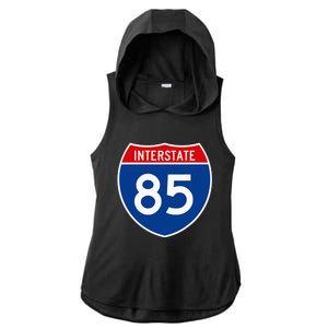 I85 Interstate Highway Shield Sign A2 Funny Ladies PosiCharge Tri-Blend Wicking Draft Hoodie Tank