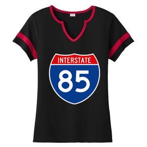 I85 Interstate Highway Shield Sign A2 Funny Ladies Halftime Notch Neck Tee