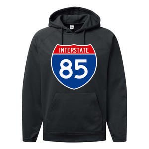 I85 Interstate Highway Shield Sign A2 Funny Performance Fleece Hoodie