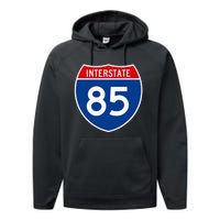 I85 Interstate Highway Shield Sign A2 Funny Performance Fleece Hoodie