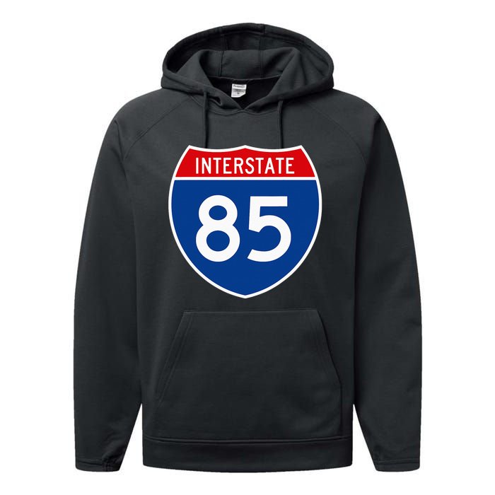 I85 Interstate Highway Shield Sign A2 Funny Performance Fleece Hoodie