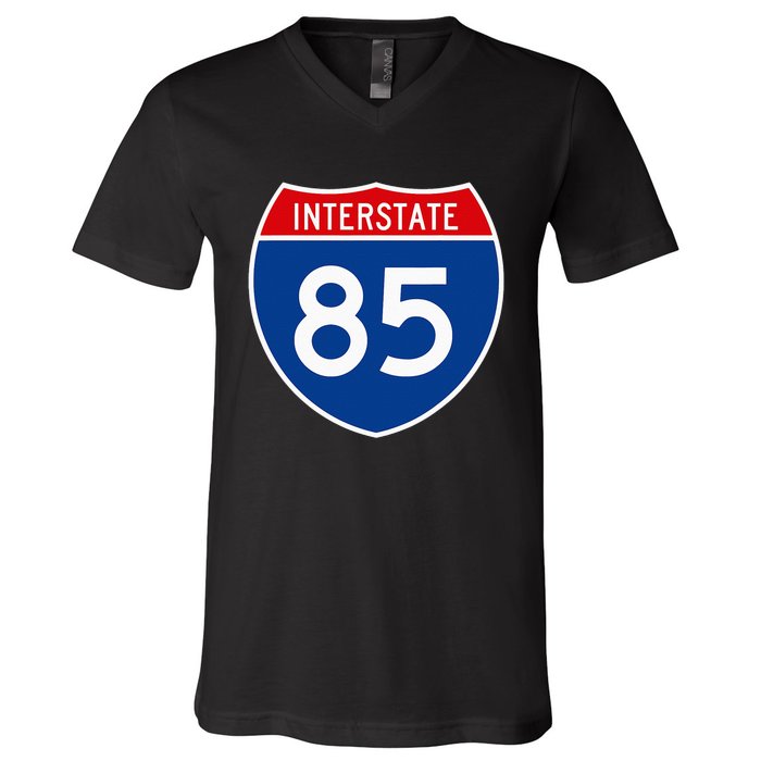 I85 Interstate Highway Shield Sign A2 Funny V-Neck T-Shirt