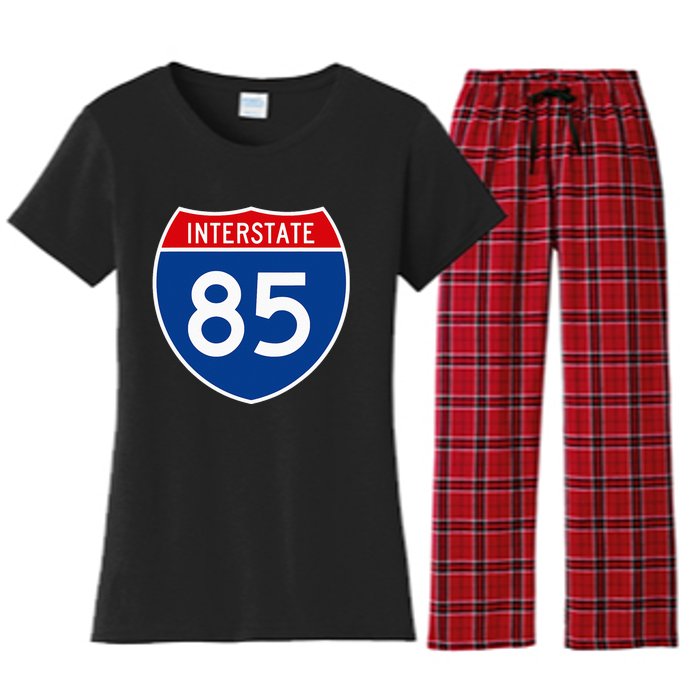 I85 Interstate Highway Shield Sign A2 Funny Women's Flannel Pajama Set