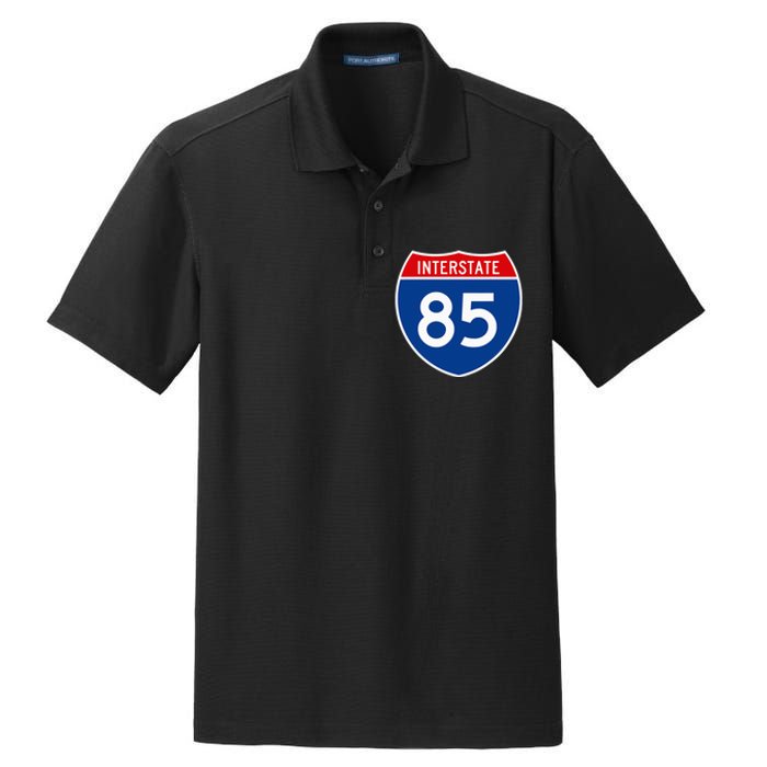 I85 Interstate Highway Shield Sign A2 Funny Dry Zone Grid Polo