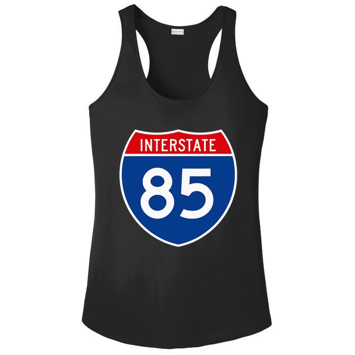 I85 Interstate Highway Shield Sign A2 Funny Ladies PosiCharge Competitor Racerback Tank