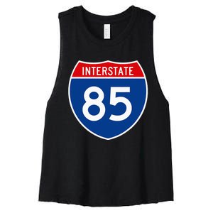 I85 Interstate Highway Shield Sign A2 Funny Women's Racerback Cropped Tank