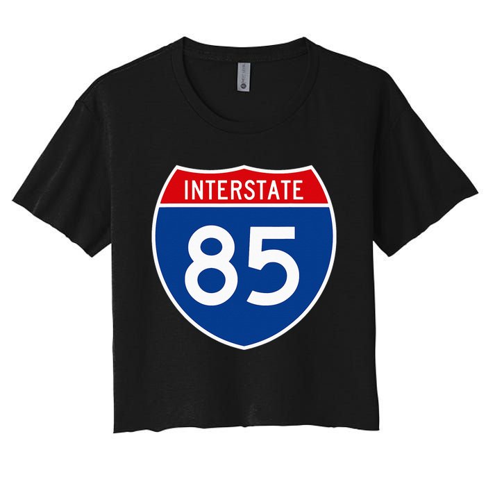 I85 Interstate Highway Shield Sign A2 Funny Women's Crop Top Tee