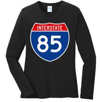 I85 Interstate Highway Shield Sign A2 Funny Ladies Long Sleeve Shirt