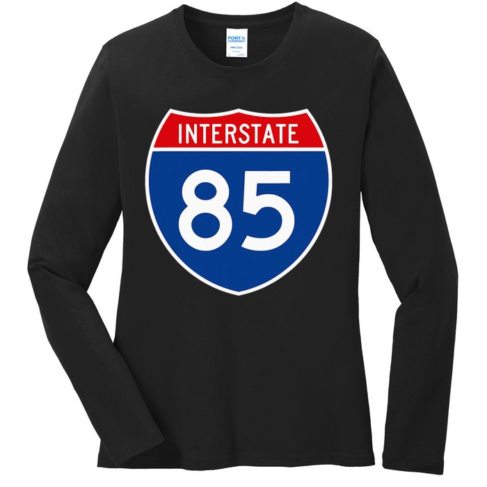 I85 Interstate Highway Shield Sign A2 Funny Ladies Long Sleeve Shirt