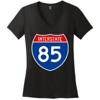 I85 Interstate Highway Shield Sign A2 Funny Women's V-Neck T-Shirt