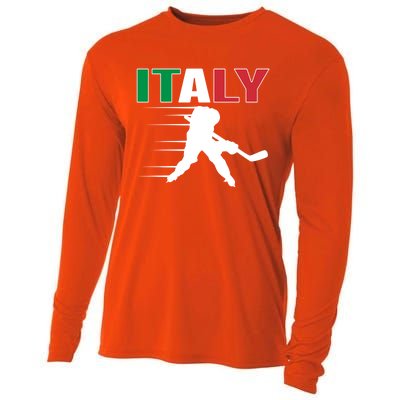 Italy Ice Hockey Fans Jersey Italian Hockey Team Supporter Gift Cooling Performance Long Sleeve Crew