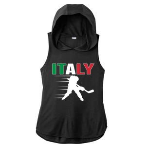 Italy Ice Hockey Fans Jersey Italian Hockey Team Supporter Gift Ladies PosiCharge Tri-Blend Wicking Draft Hoodie Tank