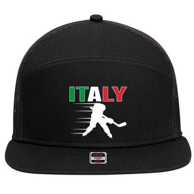 Italy Ice Hockey Fans Jersey Italian Hockey Team Supporter Gift 7 Panel Mesh Trucker Snapback Hat