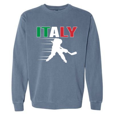 Italy Ice Hockey Fans Jersey Italian Hockey Team Supporter Gift Garment-Dyed Sweatshirt