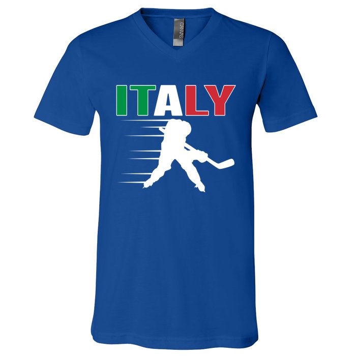 Italy Ice Hockey Fans Jersey Italian Hockey Team Supporter Gift V-Neck T-Shirt