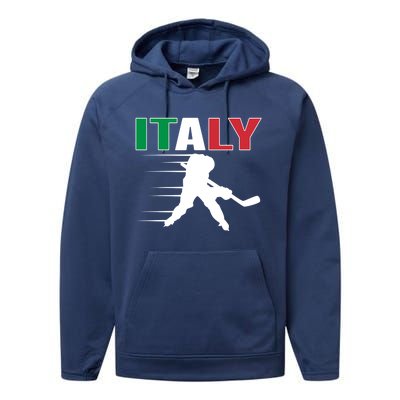 Italy Ice Hockey Fans Jersey Italian Hockey Team Supporter Gift Performance Fleece Hoodie