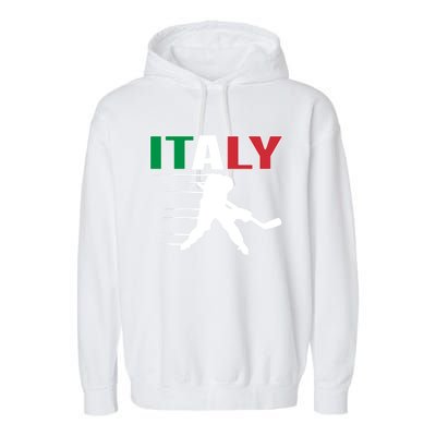 Italy Ice Hockey Fans Jersey Italian Hockey Team Supporter Gift Garment-Dyed Fleece Hoodie