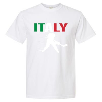 Italy Ice Hockey Fans Jersey Italian Hockey Team Supporter Gift Garment-Dyed Heavyweight T-Shirt