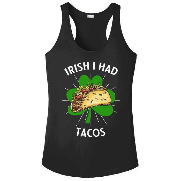 Irish I Had Tacos St Patricks Day Funny Tacos Lover Gift Ladies PosiCharge Competitor Racerback Tank