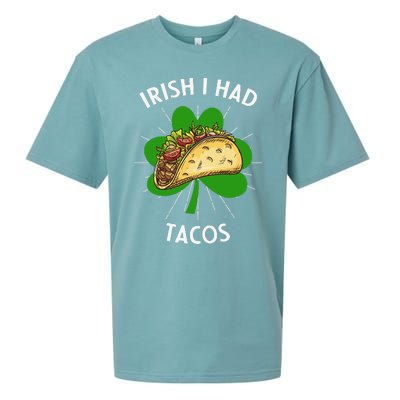 Irish I Had Tacos St Patricks Day Funny Tacos Lover Gift Sueded Cloud Jersey T-Shirt