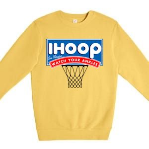 Ihoop I Hoop So Please Watch Your Ankles Classic Logo Premium Crewneck Sweatshirt