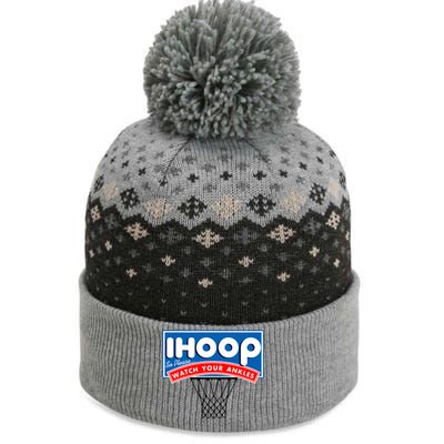 Ihoop I Hoop So Please Watch Your Ankles Classic Logo The Baniff Cuffed Pom Beanie