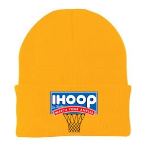 Ihoop I Hoop So Please Watch Your Ankles Classic Logo Knit Cap Winter Beanie