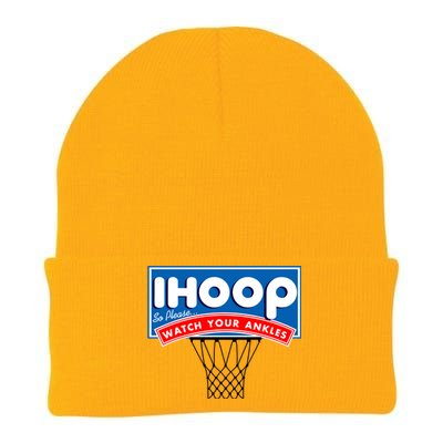 Ihoop I Hoop So Please Watch Your Ankles Classic Logo Knit Cap Winter Beanie