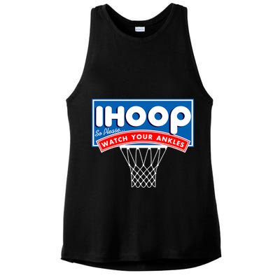 Ihoop I Hoop So Please Watch Your Ankles Classic Logo Ladies PosiCharge Tri-Blend Wicking Tank