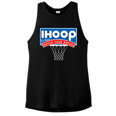 Ihoop I Hoop So Please Watch Your Ankles Classic Logo Ladies PosiCharge Tri-Blend Wicking Tank