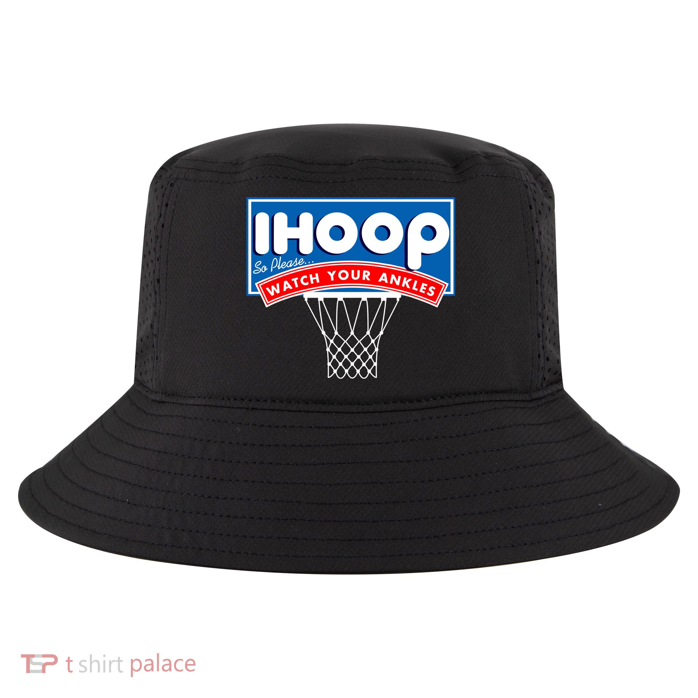 Ihoop I Hoop So Please Watch Your Ankles Classic Logo Cool Comfort Performance Bucket Hat
